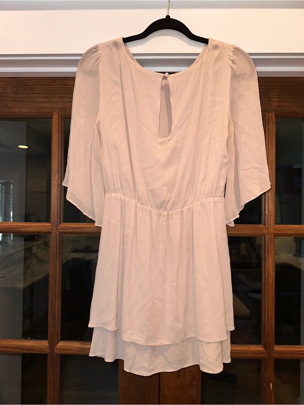 Alice + Olivia Silk Blend Size Small Layered Mini Dress in Blush Pink Cream - Picture 6 of 12